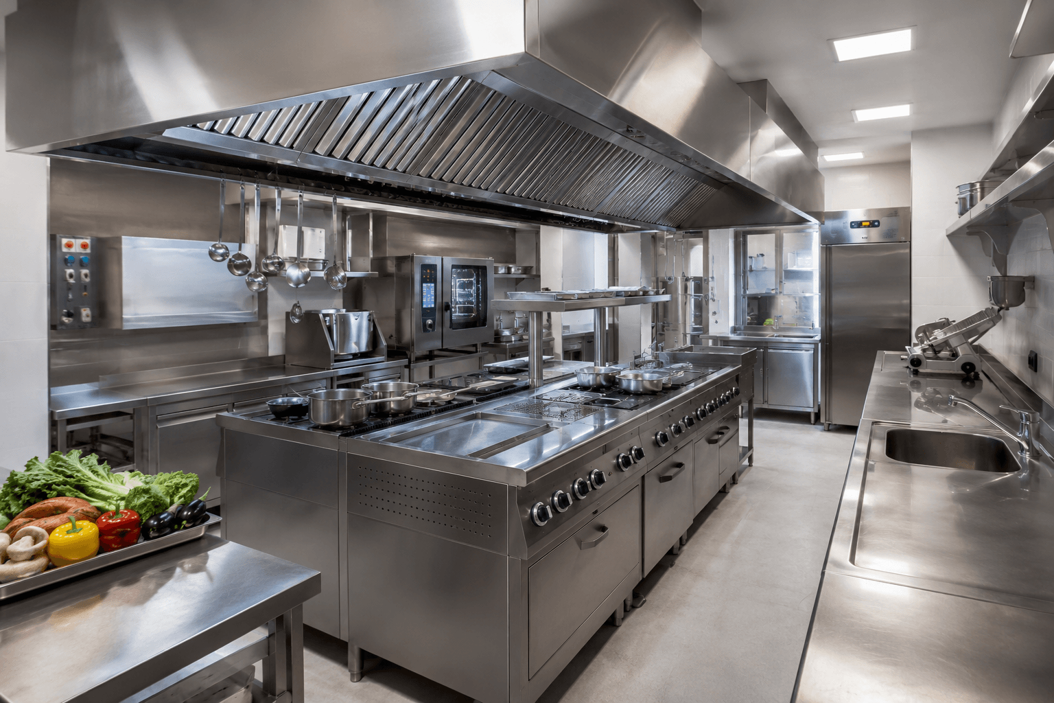 Cuisine professionnelle équipée en inox